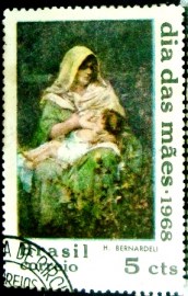 Selo postal do Brasil de 1968 Dia das Mães - C 597 N1D