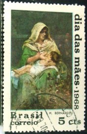Selo postal do Brasil de 1968 Dia das Mães - C 597 U