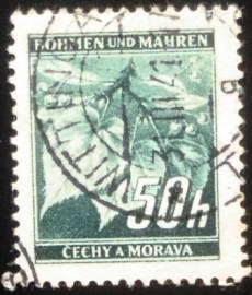 Selo postal da Bohemia e Morávia de 1940 Lime tree branch 50h
