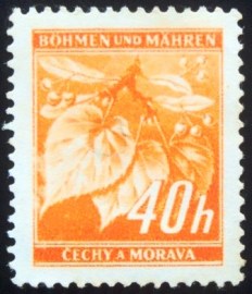 Selo postal da Bohemia e Morávia de 1940 Lime tree branch 40h