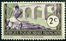 Selo postal da àfrica Equatorial de 1937 Region of Mayumbe 2c 28 N