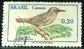 Selo postal do Brasil de 1968 Uirapuru - C 601 U