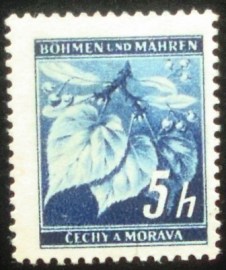 Selo postal da Bohemia e Morávia de 1939 Lime tree branch 5h