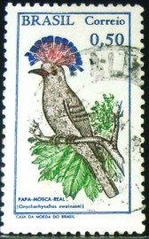 Selo postal do Brasil de 1968 Papa-mosca - C 602 U