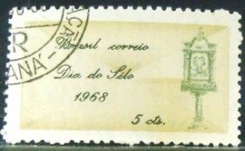 Selo postal do Brasil de 1968 Dia do Selo M1D