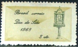 Selo Postal Comemorativo do Brasil de 1968
