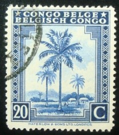 Selo postal do Congo Belga de 1942 Oil palm trees