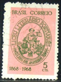 Selo postal do Brasil de 1968 Liceu Literário - C 606 U