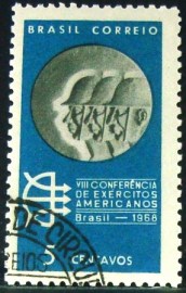 Selo postal do Brasil de 1968 Exércitos Americanos - C 608 N1D