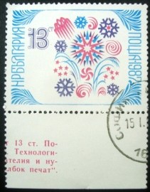 Selo postal da Bulgária de 1987 New Year 1987