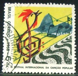 Selo postal do Brasil de 1968 Festival da Canção  - C 609 N1D