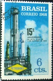 Selo postal do Brasil de 1968 Petrobras - C 610 U