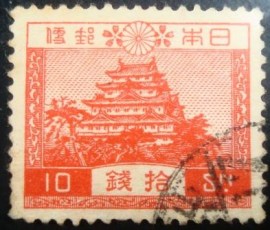 Selo postal Japão 1937 Nagoya Castle Red