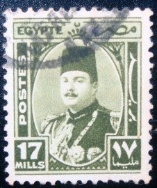 Selo postal do Egito de 1944 King Farouk 17