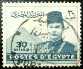 Selo postal do Egito de 1946 King Farou the Pyramids of Gizeh 30