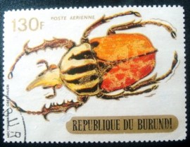 Selo postal do Burundi de 1970 Mecynorrhina Beetle