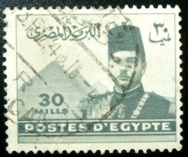Selo postal do Egito de 1939 King Farou the Pyramids of Gizeh 30