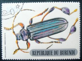 Selo postal do Burundi de 1970 Longhorn Beetle