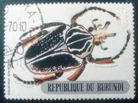 Selo postal do Burundi de 1970 Goliath Beetle