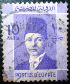 Selo postal do Egito de 1937 King Farouk 10