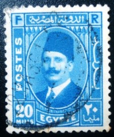 Selo postal do Egito de 1936 King Fuad I 20