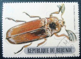 Selo postal do Burundi de 1970 Giant Acacia Click Beetle