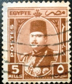 Selo postal do Egito de 1936 King Fuad I 5