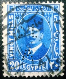 Selo postal do Egito de 1934 King Fuad I 20