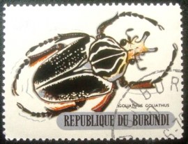 Selo postal do Burundi de 1970 Goliath Beetle