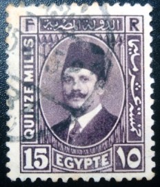 Selo postal do Egito de 1934 King Fuad I 15