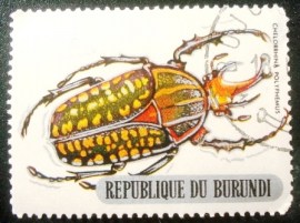 Selo postal do Burundi de 1970 Giant African Fruit Beetle