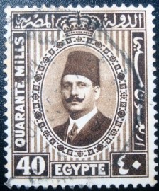 Selo postal do Egito de 1932 King Fuad I 40