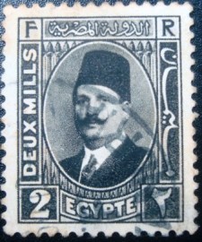 Selo postal do Egito de 1927 King Fuad I 2