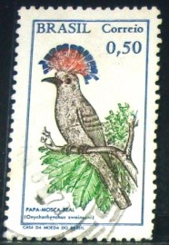 Selo postal do Brasil de 1968 Papa-mosca - C 602 W
