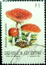Selo postal da Argentina de 1993 Amanita muscaria