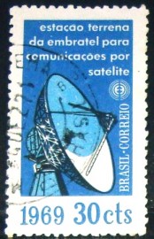 Selo postal do Brasil de 1969 EMBRATEL