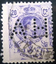 Selo postal da Espanha de 1920 King Alfonso XIII 20 - 316 U