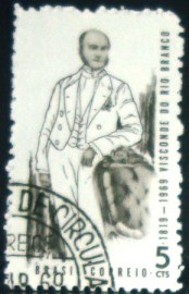 Selo postal do Brasil de 1969 Visconde Rio Branco - C 628 N1D