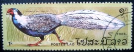 Selo postal do Laos de 1986 Silver Pheasant