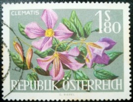 Selo postal da Áustria de 1966 Clematis