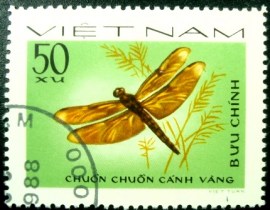Selo postal do Vietnam de 1977 Fulvous Forest Skimmer