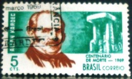 Selo postal do Brasil de 1969 Allan Kardec