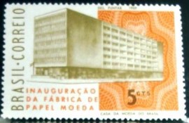 Selo postal do Brasil de 1969 Fábrica Papel Moeda