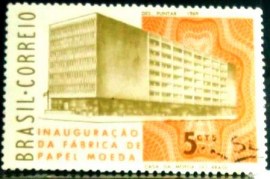 Selo postal do Brasil de 1969 Fábrica Papel moeda