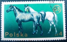 Selo postal Polônia 1975 Wielkopolska Horse