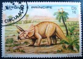 Selo postal S.Tome e Príncipe 1982 Triceratops