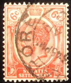 Selo postal dos Assentamentos Estreitos de 1927 King George V 6c
