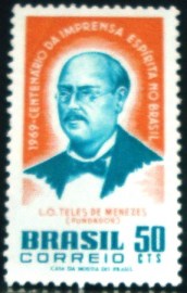 Selo Postal Comemorativo do Brasil de 1969 - C 640 N