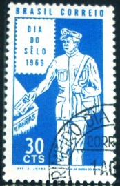 Selo Postal Comemorativo do Brasil de 1969 - C 641 M1D