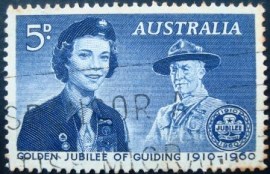 Selo postal Austrália 1960 Girl Guide and Lord Baden-Powel
